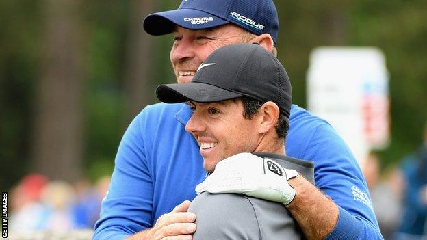 Thomas Bjorn and Rory McIlroy