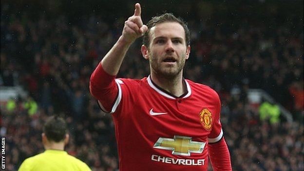 Manchester United midfielder Juan Mata