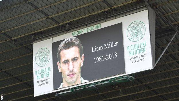 Celtic Park pays tribute to Liam Miller