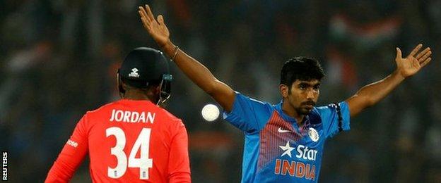 Jasprit Bumrah (right)