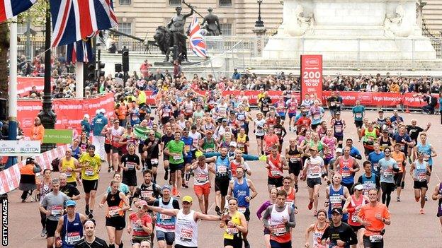 Runners in the London Marathon