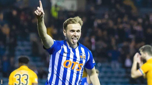 Greg Stewart celebrates a Kilmarnock goal