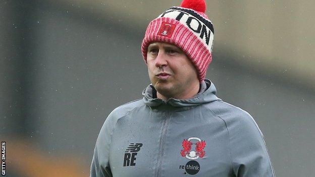 Ross Embleton on the sidelines at Leyton Orient