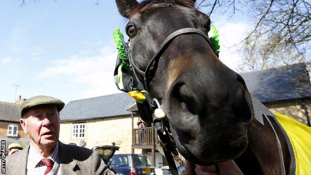 Trevor Hemmings and 2015 Grand National winner Many Clouds