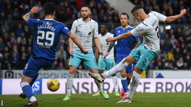 Melker Hallberg makes a block for St Johnstone against Inverness