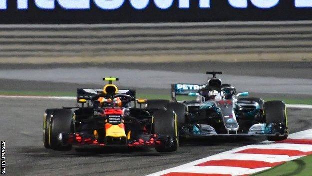 Lewis Hamilton (right) said Max Vertsappen (left) needs to have more "respect" after they clashed at the Bahrain GP