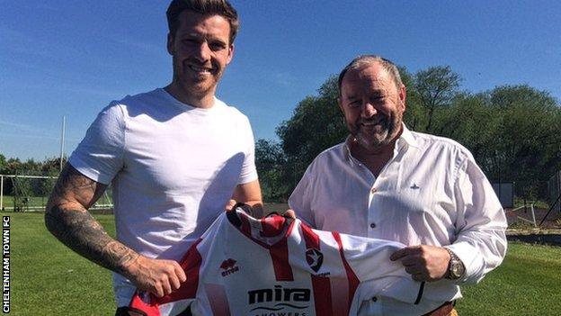 Johnny Mullins with Cheltenham boss Gary Johnson