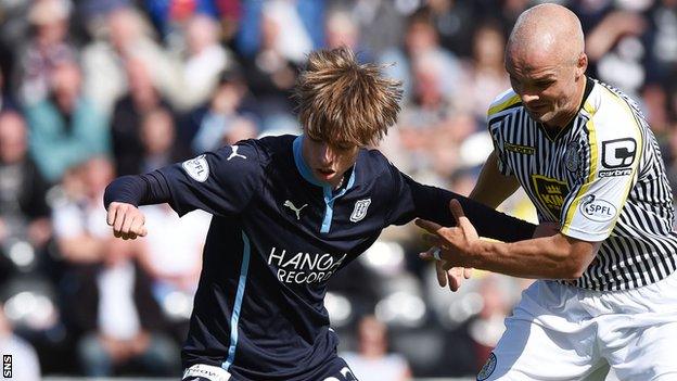 Dundee midfielder Craig Wighton playing against St Mirren