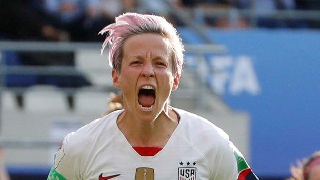 Megan Rapinoe celebrates