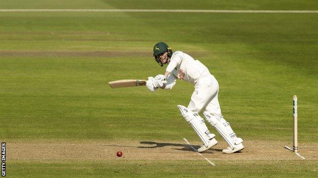 Jake Libby in action for Nottinghamshire