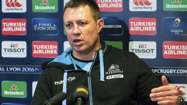 Glasgow Warriors coach Matt Taylor