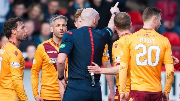 Keith Lasley was sent off by referee Bobby Madden