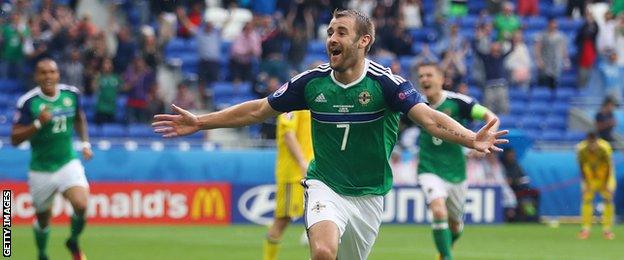 Niall McGinn scored in Northern Ireland's 2-0 win over Ukraine