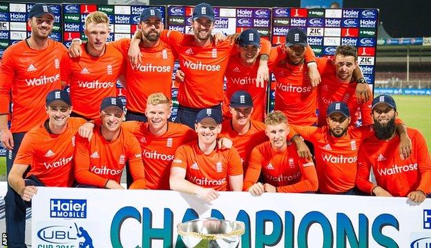 England with the Twenty20 trophy