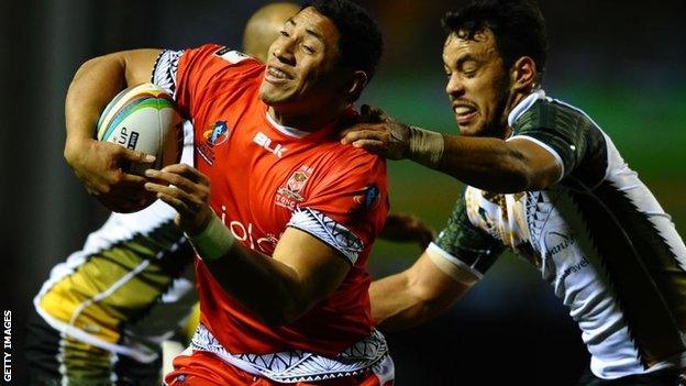 Jason Taumalolo in action for Tonga at the 2013 World Cup