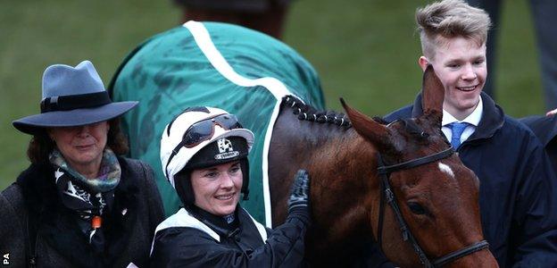 Katie Walsh celebrates her first Festival winner since 2010