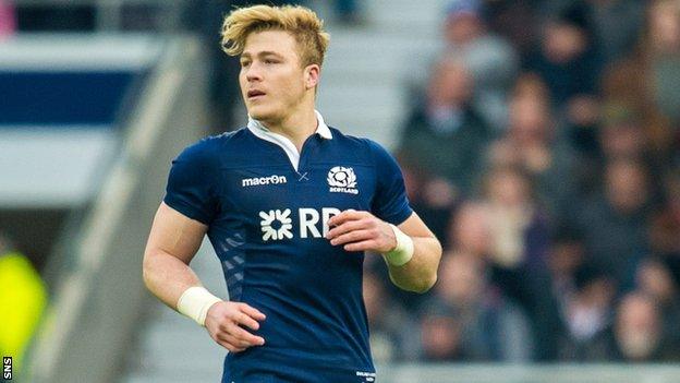 David Denton in action for Scotland against England at Twickenham