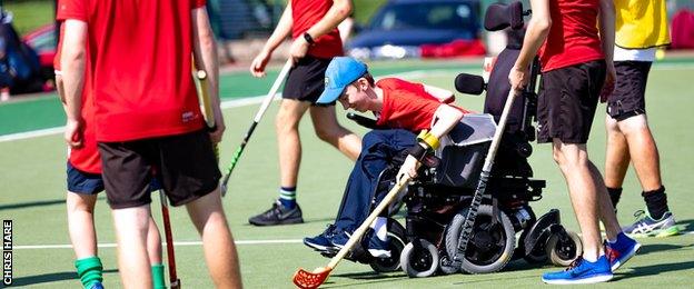 Will Pratten playing hockey for Tunbridge Wells