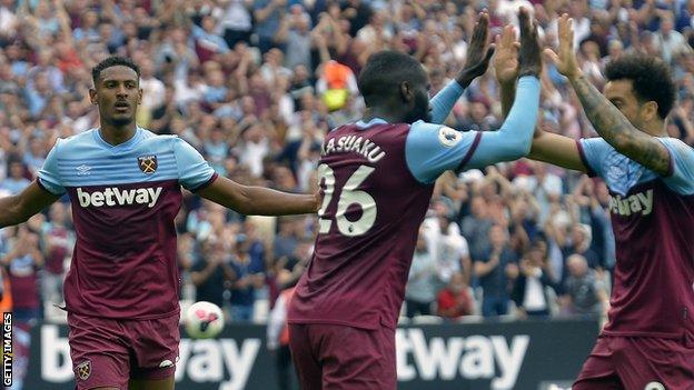 Sebastien Haller (left) joined West Ham United from Eintracht Frankfurt for a club record £45m