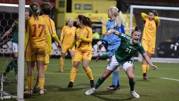 Kerry Beattie scores against North Macedonia in November