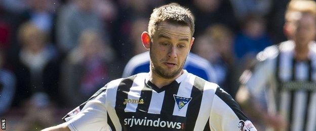 Ryan Wallace in action for Dunfermline