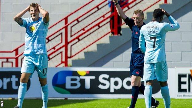 Frederic Frans (left) was sent off after just 25 minutes