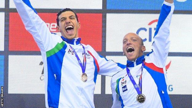 Italian Para-swimmers Simone Barlaam and Federico Morlacchi