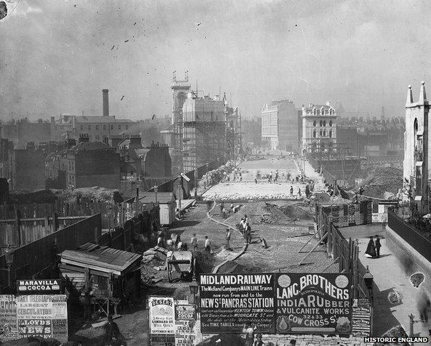 The Holborn Viaduct under construction, City of London 11 September 1869. Henry Dixon (1820-93)