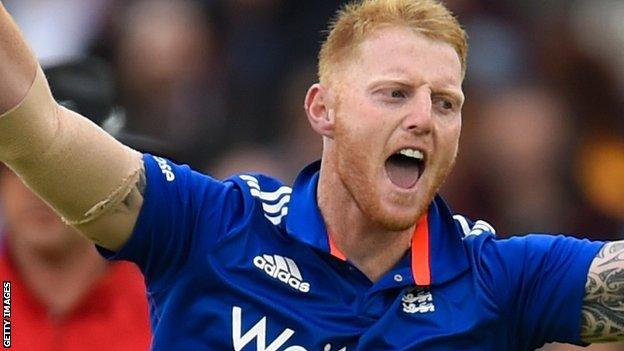 Ben Stokes in England ODI action