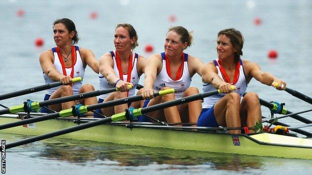 Annie Vernon, Debbie Flood, Frances Houghton and Katherine Grainger of Great Britain