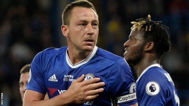 Chelsea skipper John Terry celebrates scoring the opener