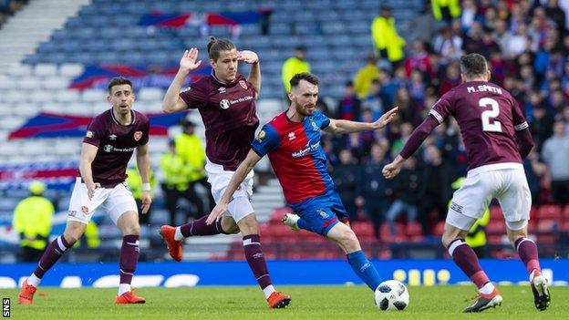 Joe Chalmers playing for Inverness CT against Hearts