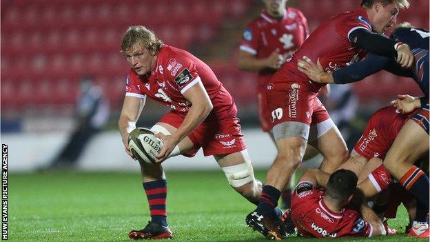 Jac Morgan made his Scarlets debut in the Challenge Cup clash against London Irish in November 2019