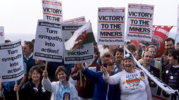 Miners demonstrate during the strike