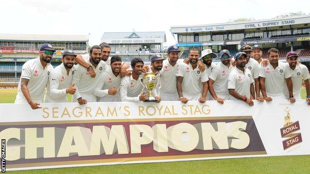 India with the Test series trophy