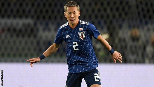 Yosuke Ideguchi in action for Japan against North Korea