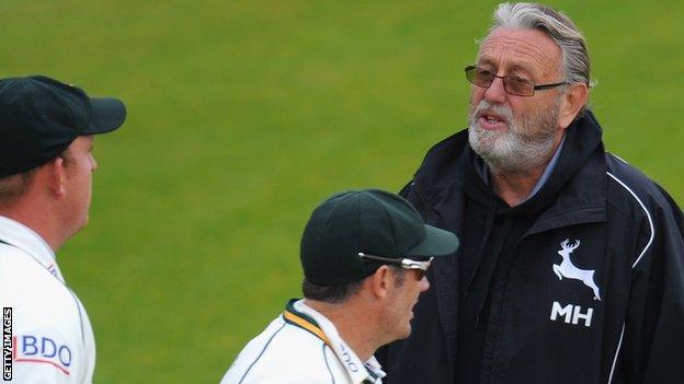 Mike Hendrick working as a bowling coach for Nottinghamshire