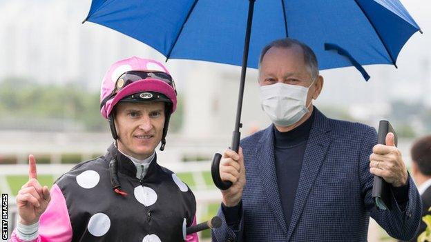 Zac Purton and trainer John Moore