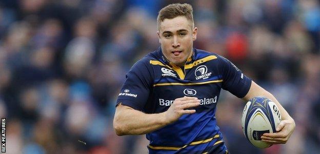 Jordan Larmour on the attack for Leinster