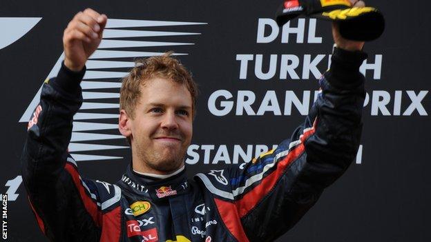 Sebastian Vettel wins the Turkish Grand Prix in 2011