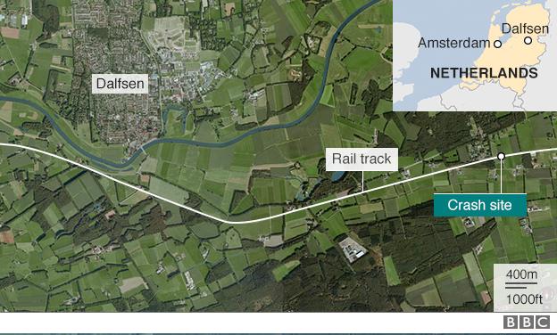 Dutch train crash map