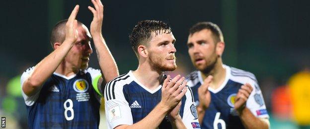 Scotland's Andrew Robertson celebrates