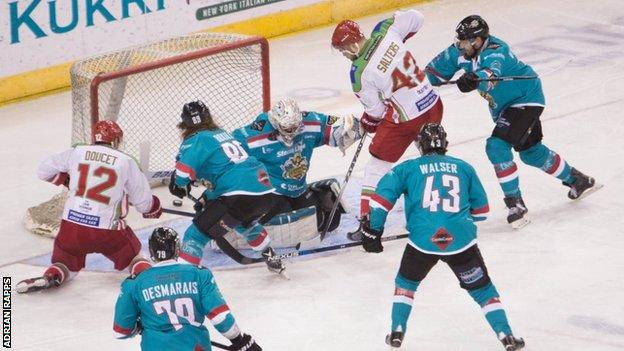 Cardiff Devils in action against Belfast Giants