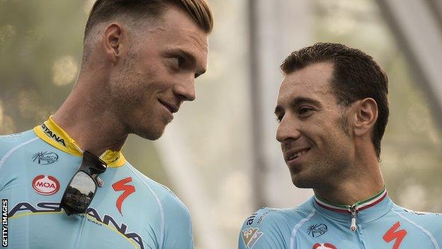 Lars Boom (left) and Vincenzo Nibali