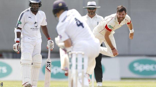 James Anderson bowls