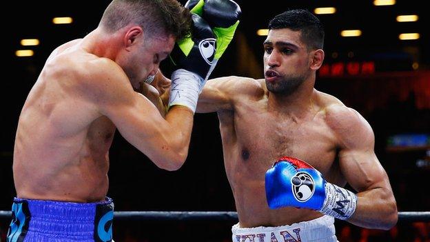 Amir Khan defeated Chris Algieri in his last bout