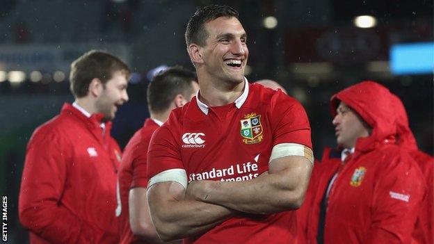 Sam Warburton smiles in Lions kit