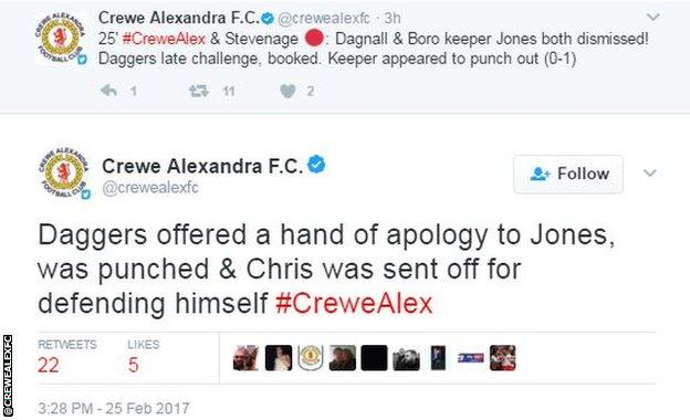 Crewe tweets