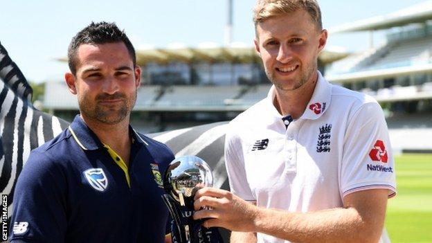 South Africa stand-in captain Dean Elgar and England captain Joe Root