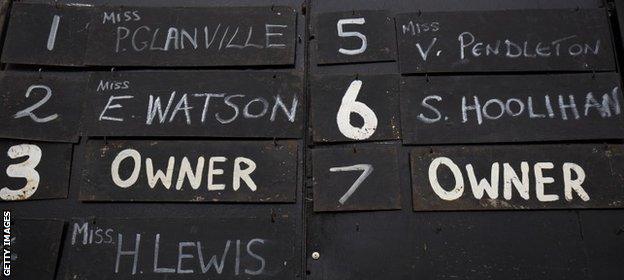 The numbers board showing Victoria Pendleton's name